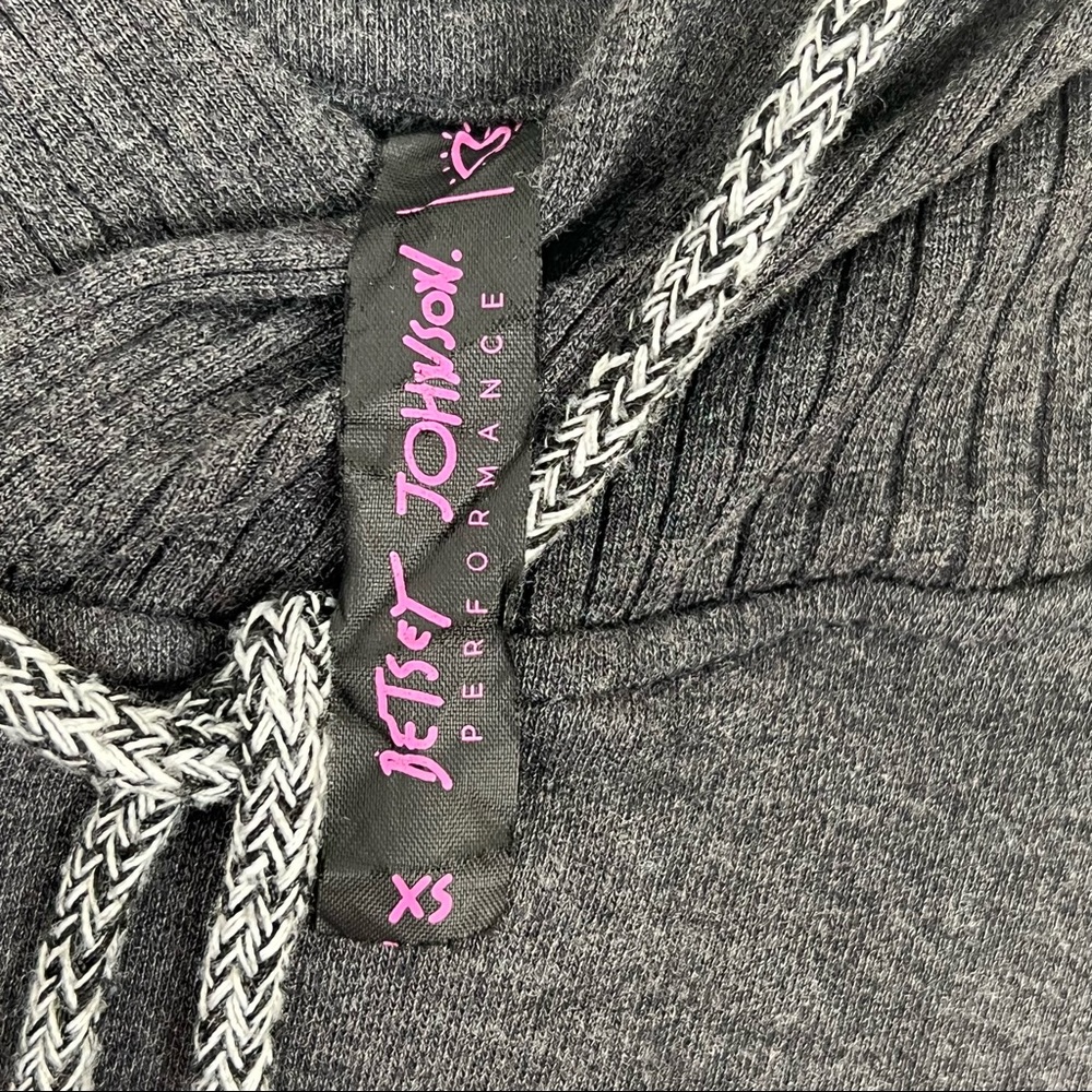 BETSEY JOHNSON PERFORMANCE Pullover hoodie sweater drawstrings charcoal … - Picture 9 of 9